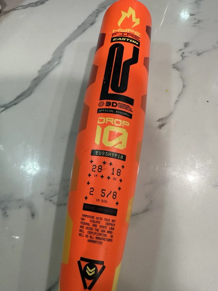 Bate de béisbol juvenil Easton Hype Fire EE. UU. - 28/18, caída 10, 2 5/8 Foto 3 de 4
