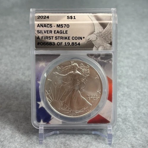 2024 US Silver Eagle $1 ANACS MS70 First Strike Coin