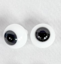 15mm BJD doll glass eyes - dark grey low dome Japan 9mm iris like 16mm eyes 