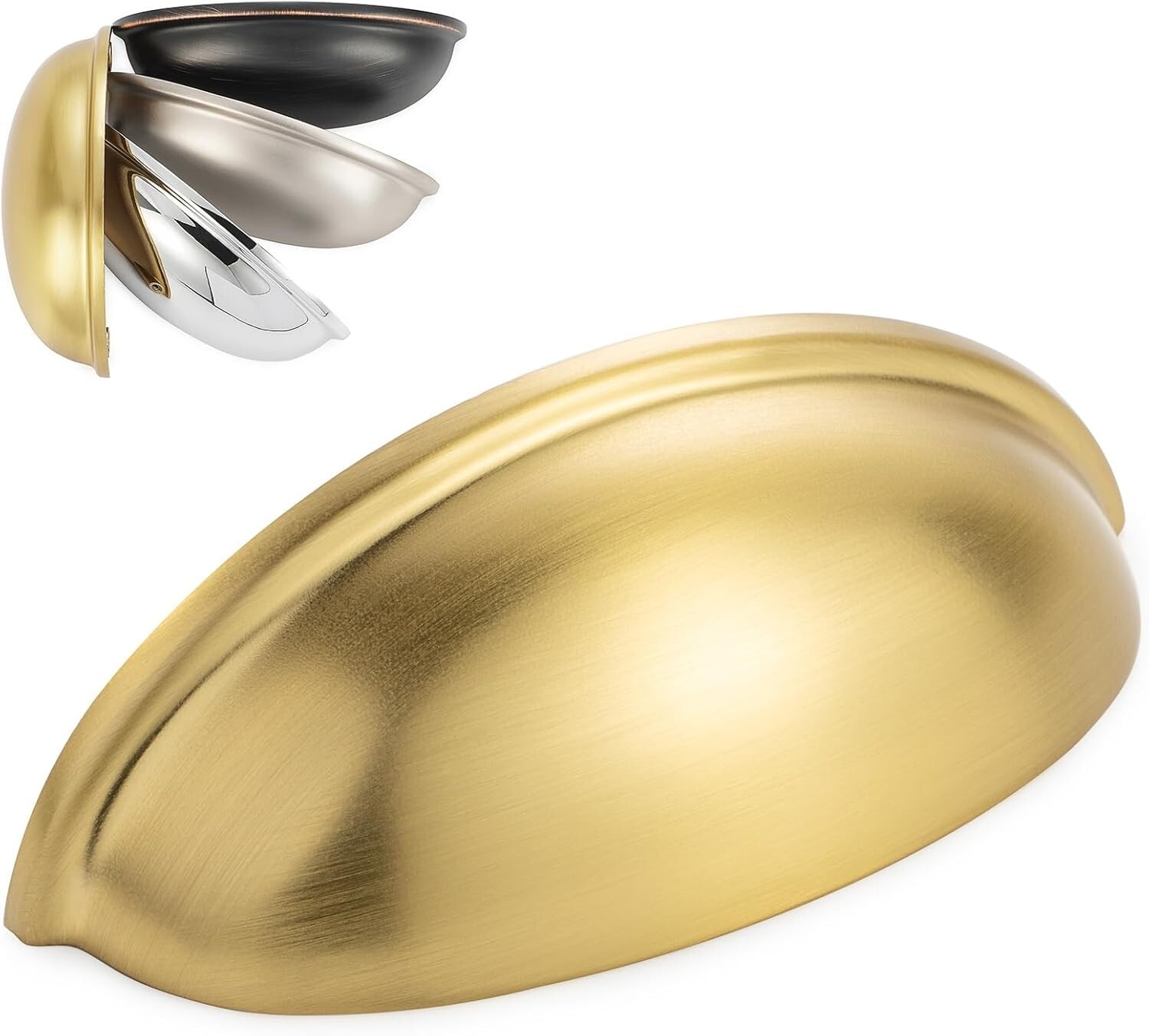 Elegant 30-Pack Brushed Gold Cup Handles for Cabinets & Drawers – Easy Install