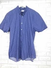 Marcs mens shirt blue, red print XL bnwt short sleeve button front collared
