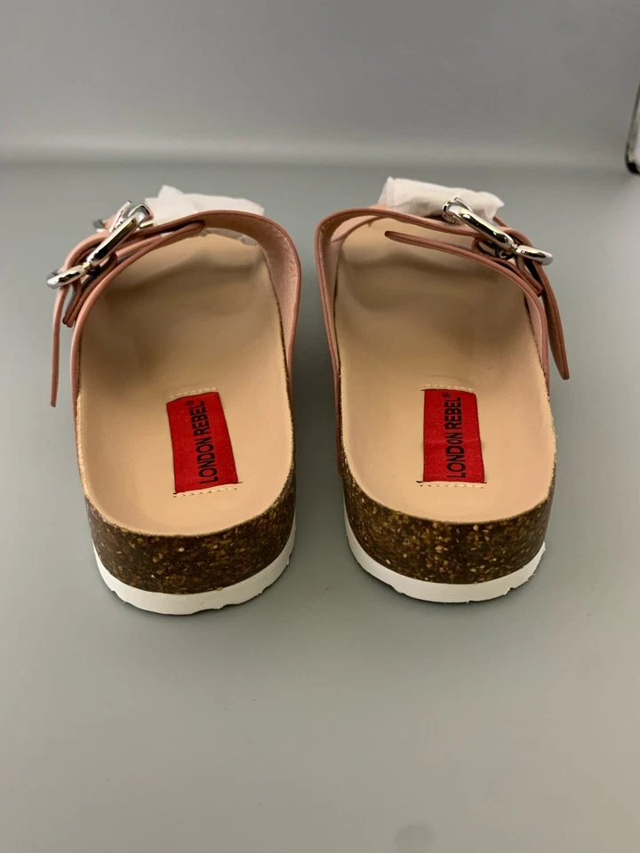 Sandalia Plantilla Doble Hebilla London Rebel Beige Talla US 5-UK 3 Nueva Foto 3 de 4