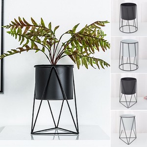 Flower-Pot-Geometric-Metal-Rack-Indoor-Outdoor-Plant-Display-Holder-Stand-Decor