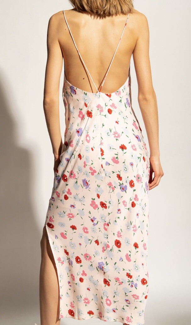 NWT SAMSØE SAMSØE Womens FLORAL-PRINTED DRESS Pink Garden