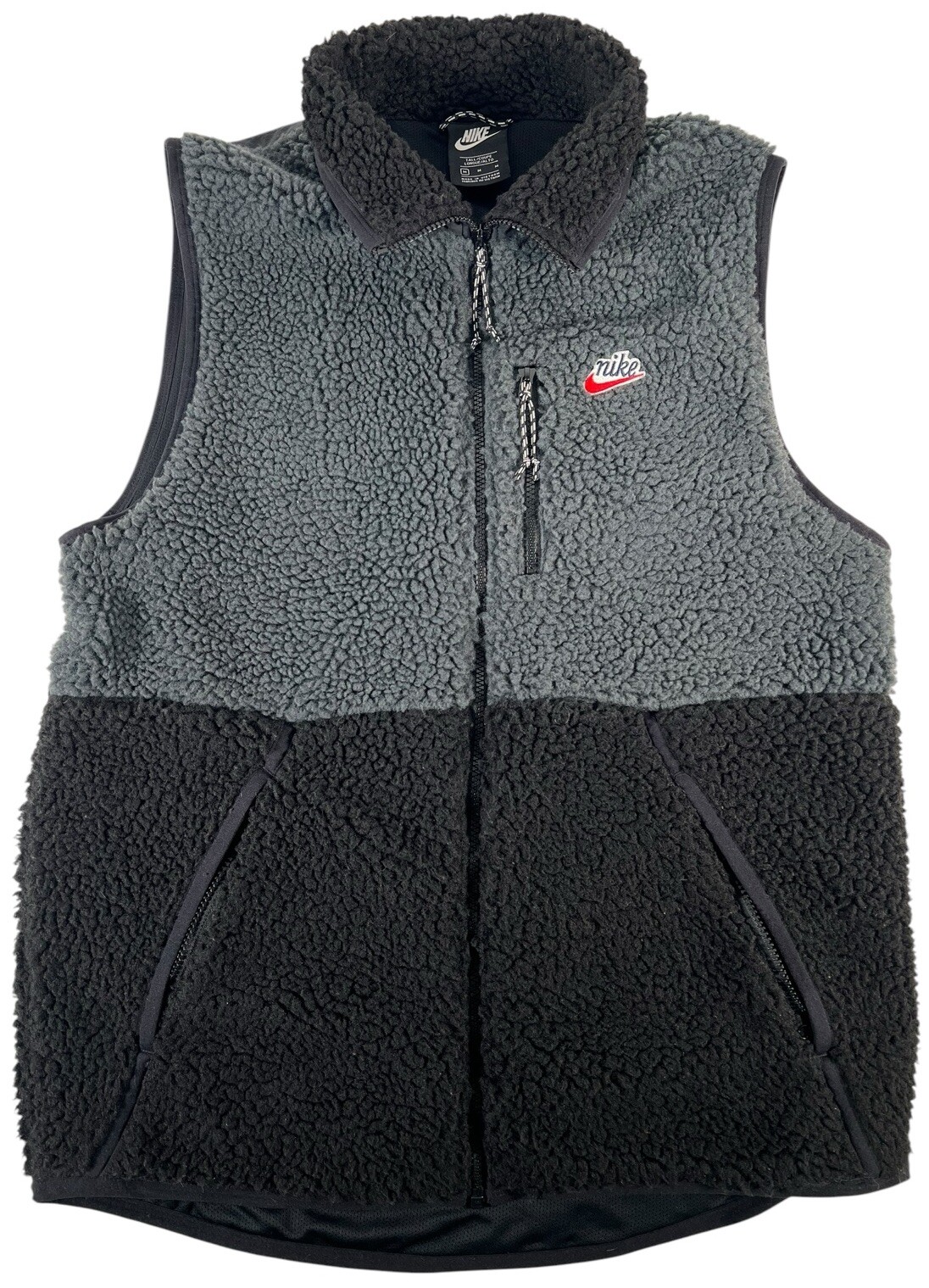 SACAI X NIKE Nike Gilet Giacca Uomo Medium Nero Sherpa Pile Gilet Full Zip