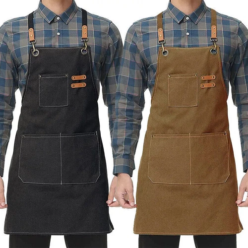 Waxed Canvas Tool Work Shop Apron Heavy Duty Woodworking Chef Workshop Unisex - Picture 2 of 15