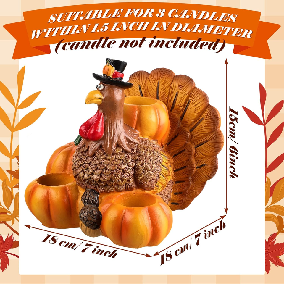 Turkey Gifts Thanksgiving Turkey Decorations Candle Holder Fall Decor