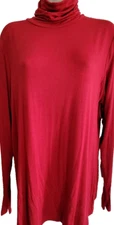 NWT ATTENTION Versatile Red Turtleneck Top Rayon/Spandex Comfortable Stretch, XL