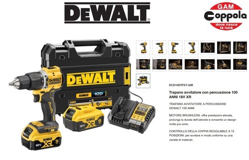 Trapano Avvitatore A Percussione DEWALT 12V XR Senza Spazzole - Kit Con 2 Batterie 2Ah, Caricabatterie E Cassetta TSTAK