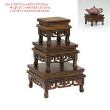 Square Wooden Pedestal Vase Pot Statue Stand Collection Display Base Vintage