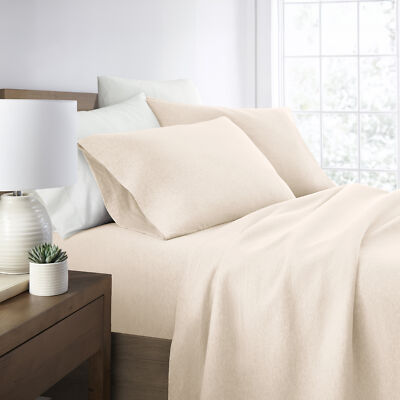 Jersey Knit Sheets - 100% Cotton - Ultra Soft - 4 Piece Sheet Set - Four Way ...