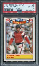 PSA 6 EX MINT 1986 TOPPS ALL-STAR GLOSSY 22 CARLTON FISK #9 WHITE RED SOX B195