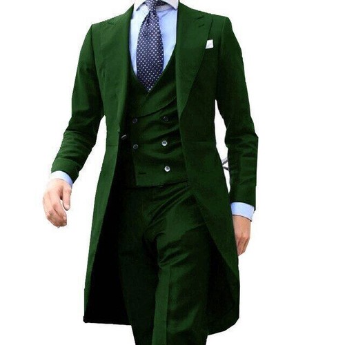 2023 New Long Coat Tuxedo P3 Piece Set (Jacket+Tank Top+Pants) Hot - Picture 11 of 28