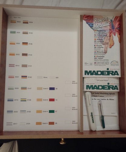 Madeira Thread Wood Organizer 3 Drawer Chest 194 Spool Embroidery Sewing Germany - Picture 8 of 15
