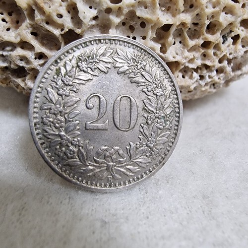 1951 Switzerland 20 Rappen Coin – Swiss LIBERTAS – Vintage Copper-Nickel Rare XF