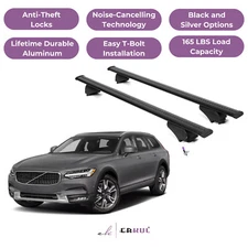 ERKUL Roof Rack Cross Bars for Volvo V60 Cross Country 2019-2026 - Black