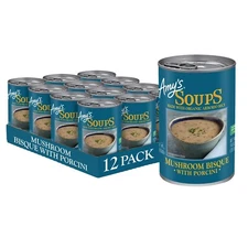 Amy's Soup, Mushroom 🍄‍🟫 Bisque, 14 Oz Can (12 Pack)