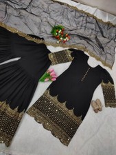 Heavy Georgette Beautiful Black Color Palazzo Suit With Dupatta For Wedding