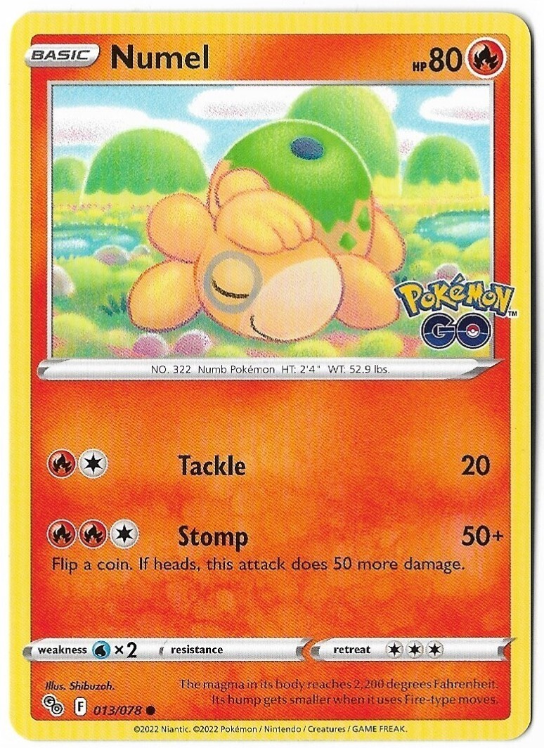 Pokémon: Pokemon Go Set, Numel Card, No. 13