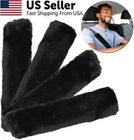4 Pcs Faux Fur Soft Sheepskin Seatbelt Cover Car Belt Shoulder Pad Neck Cushion