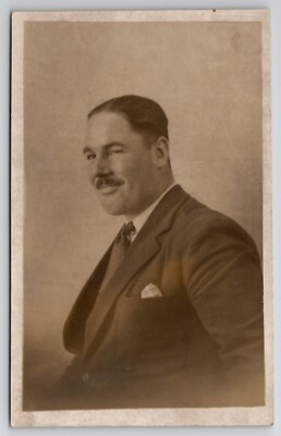 RPPC Middle Aged Gentleman Basil John Finn Postcard I28