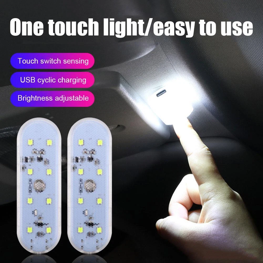 Mini intérieur de voiture LED, lumière ambiante sans fil, USB