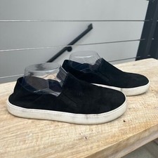 Steve Madden fayna black suede slip on low top sneaker casual athleisure rare 9