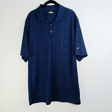 Nike Dri-Fit Men's Polo Shirt Performance Golf Short Sleeve Blue Size XL
