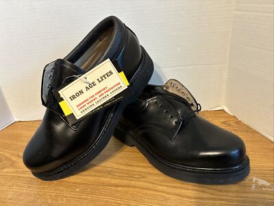 NOS VTG Guardian Footwear Iron Age Protective Co Mens 7 EEE STEEL TOE BLACK