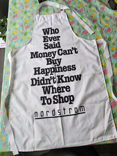 Now Designs White Chef Apron with Humorous Phrase Regarding Happiness  Shopping