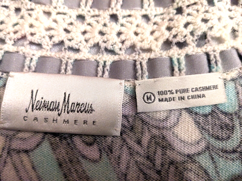 Neiman Marcus 100% Cashmere Women's Sweater Pullover Multi-color, 3/4 Sleeves, M - Picture 6 of 6