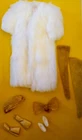 Vintage 1987 Mattel Barbie Haute Couture #4509 White Fur & Gold Accessories