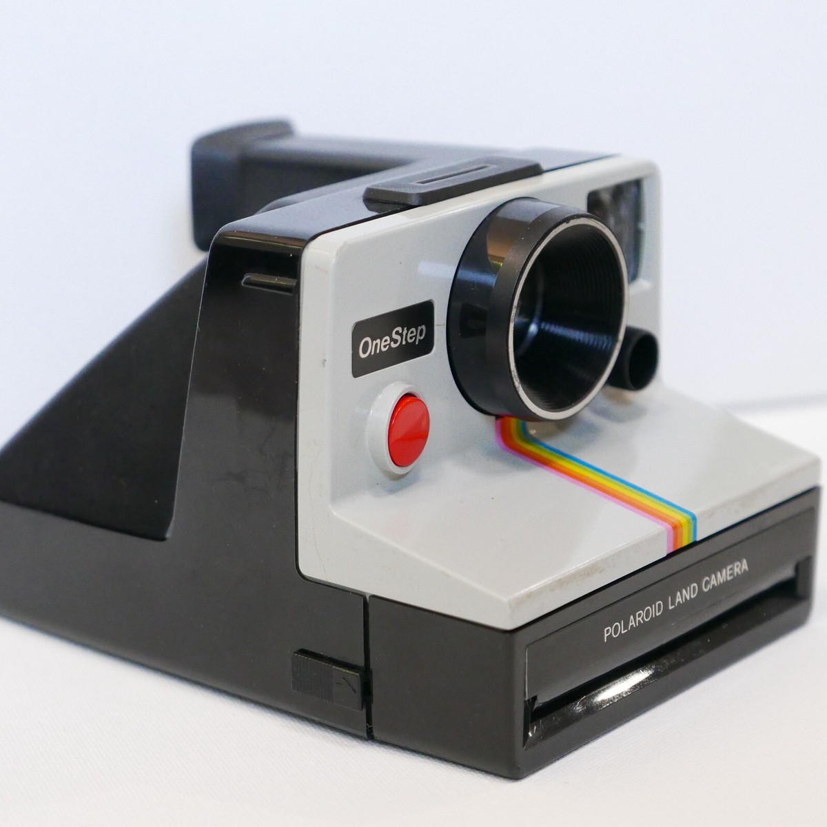 Vintage Polaroid SX-70 OneStep White Rainbow Stripe Instant Camera