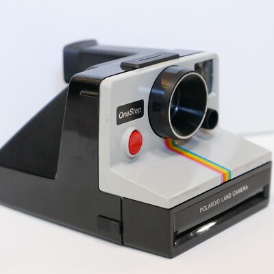 Vintage Polaroid SX-70 OneStep White Rainbow Stripe Instant Camera