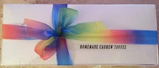 RAINBOW RIBBON Homemade Cashew Toffee W/ MILK CHOCOLATE 2 Lbs. English Toffee