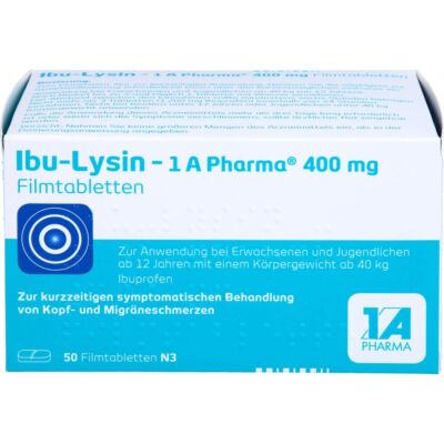 IBU-LYSIN 1A Pharma 400 mg Filmtabletten 50 St PZN15743793