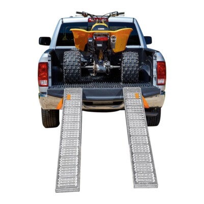 Set of Two 1000 lb. Capacity 9x72'' Steel ATV Lawn Mower Deck Steel Loading Ramps