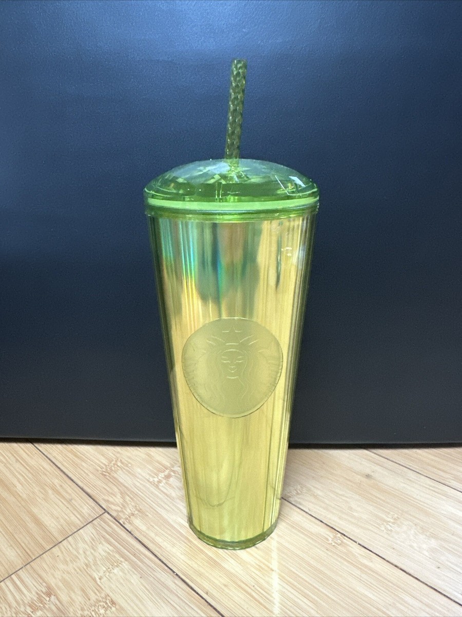 Starbucks Tumbler 2023 Holographic Lime Green Dome Lid Brand New