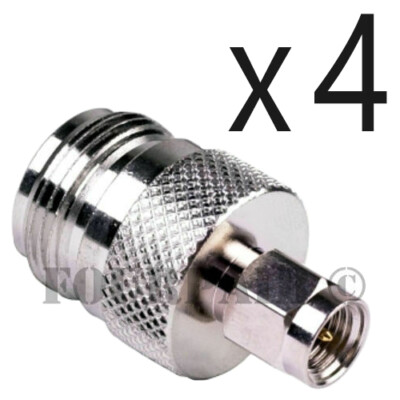 4 Pack - SMA Male to N Female RF Wifi Antenna Coax Adapter Converter Connector