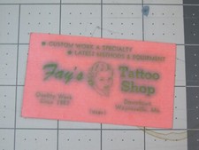 vtg Tattoo business card - Fay's Tattoo Shop Waynesville MO v2 C