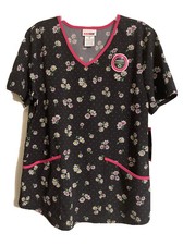 Performance Stretch NWT Size Medium Floral Print V Neck Scrub Top Ethical Fabric