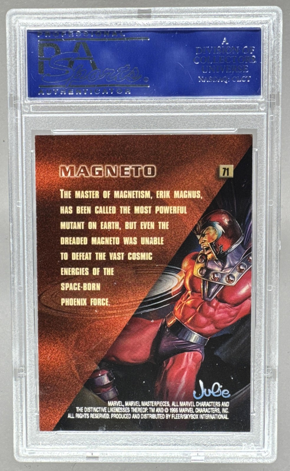 Magneto 1996 Fleer Marvel Masterpieces #71 PSA 10 POP 7 view 2