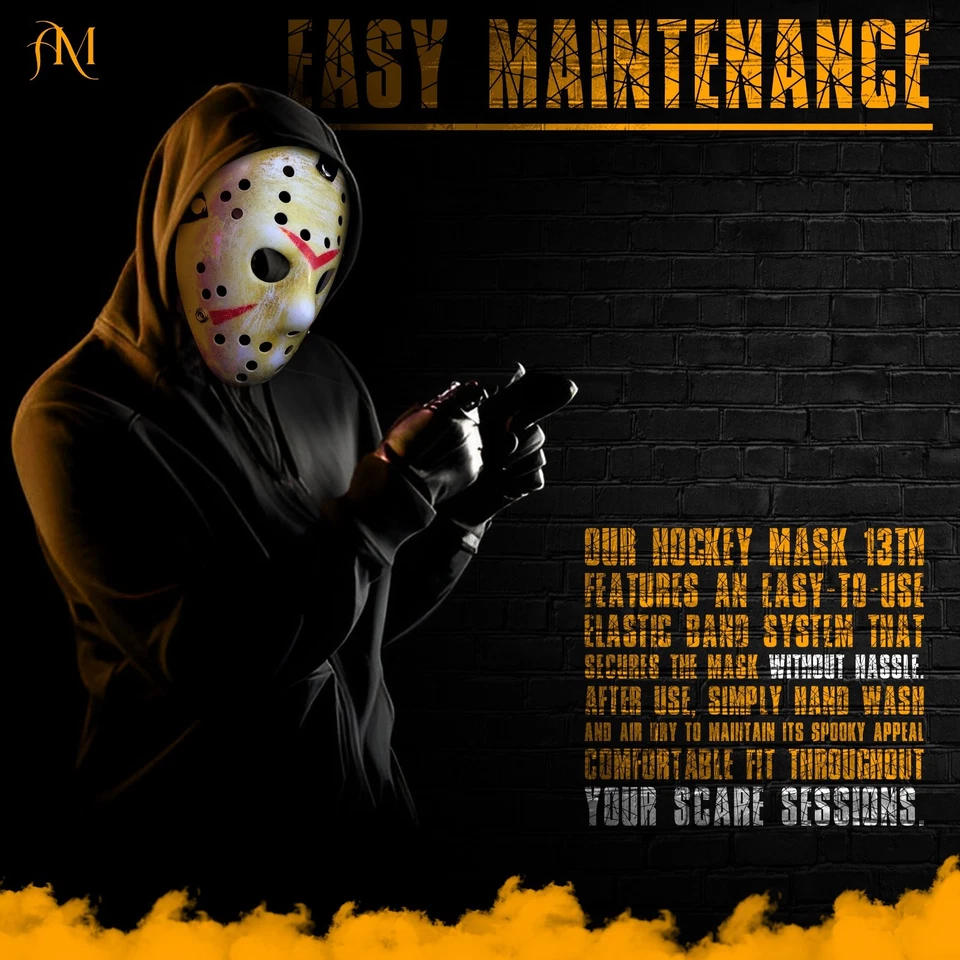 Adult Jason Voorhees Mask Halloween Friday The 13th Hockey Mask Horror Killer - Image 4 of 4