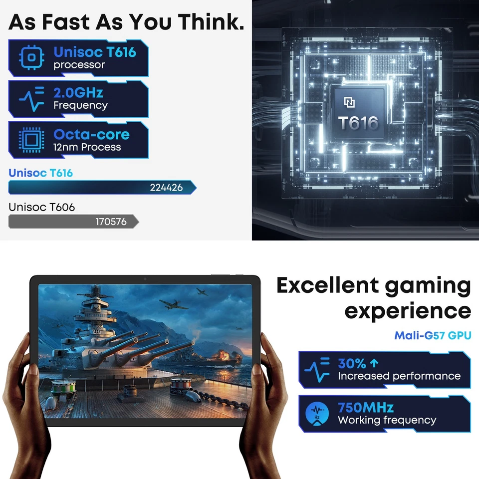 CHUWI Hipad 11 Android 14 10.95in FHD T616 6gb ram 128gb ssd 4G LTE 7000mAh - Image 3 of 4