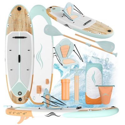 11-teilig SUP-BOARD 320cm Stand Up Paddle Board 15PSI aufblasbar 2-in-1 130kg