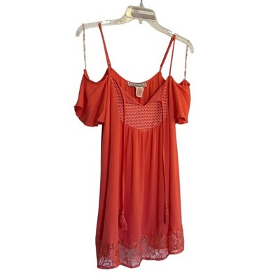 Babydoll Fairy Mini Dress Sundress Cover Up Coral Pink size small Flying Tomato