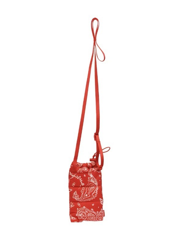 SUPREME PUFFER NECK POUCH RED PAISLEY Red Bandanna OS/ FW22 New