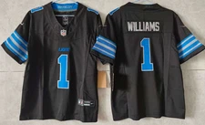 Tariffs​ Free~ YOUTH'S Jameson Williams #1 Lions FUSE Black Sewn Stitched Jersey