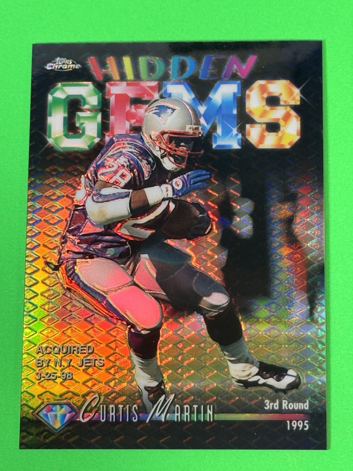 1998 Topps Chrome Refractor Curtis Martin Hidden Gems HG14 New England Patriots