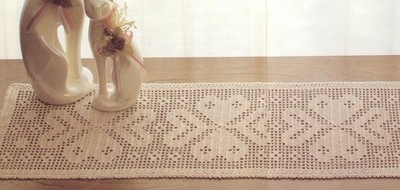Hearts Runner & Broom Cover Crochet Pattern Instructions 